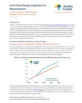 Acadia Center Summary of 2018 Clean Energy Legislation in MA Page 1